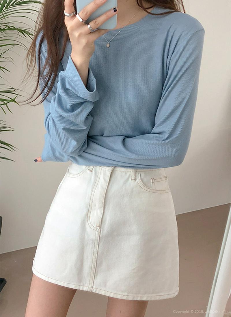 レーヨンブレンド長袖Tシャツ