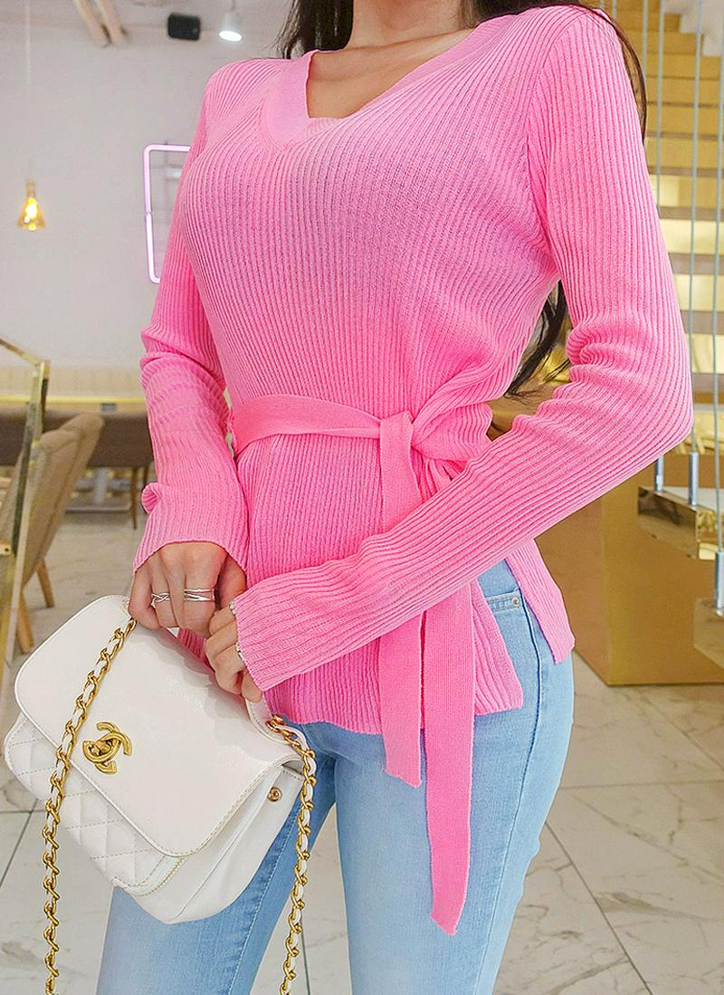 ストラップリブサマーニット