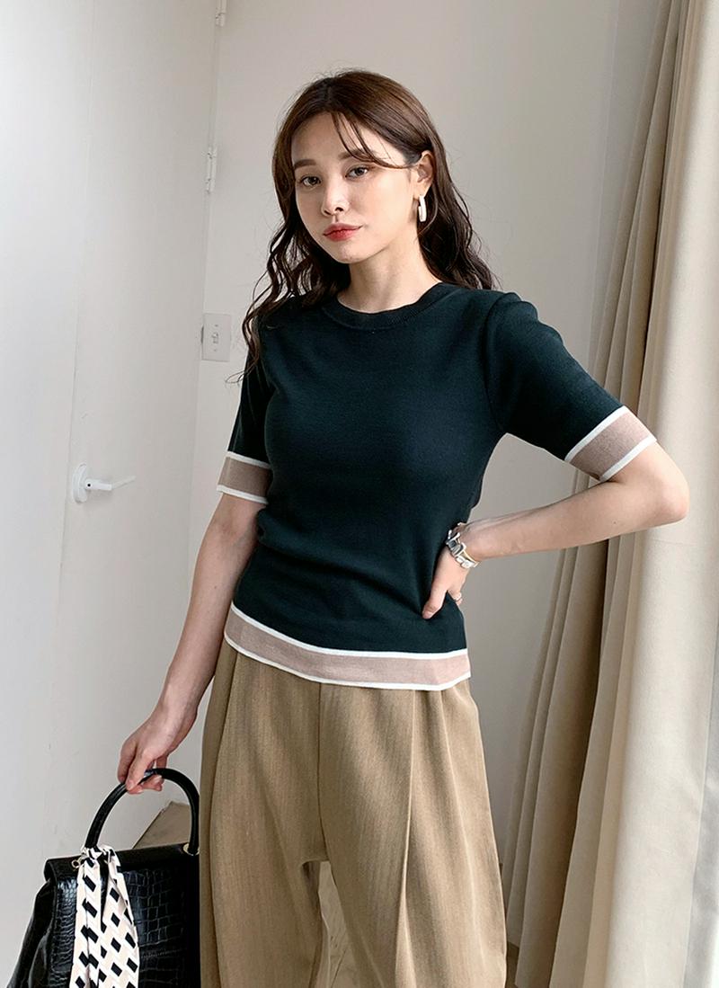 配色ヘムニット・全4色