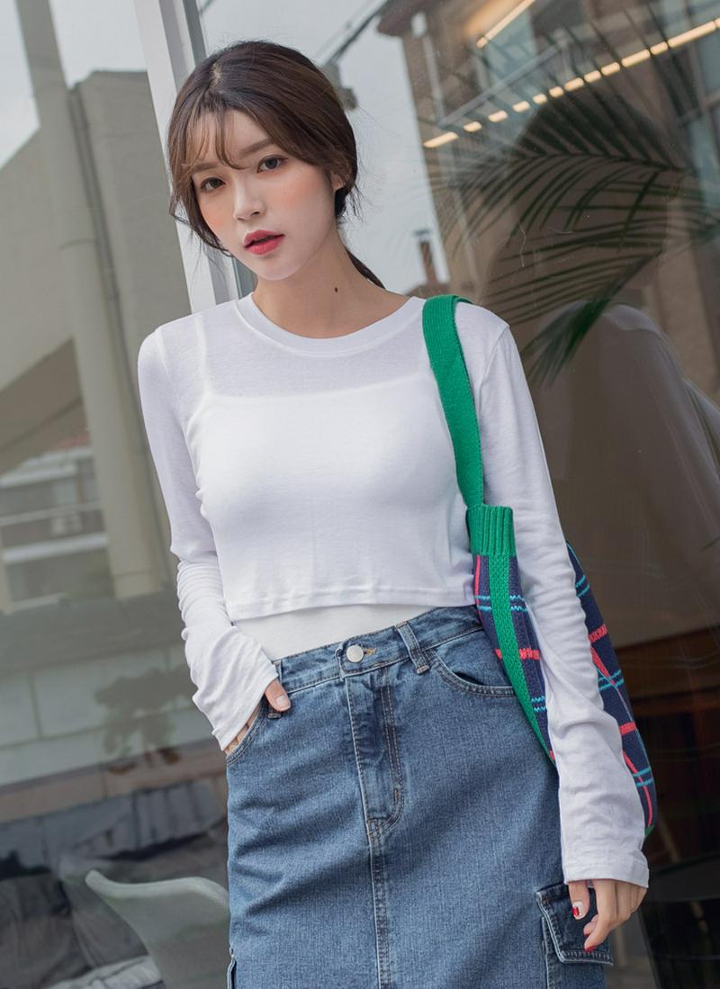 クロップドロングTシャツ