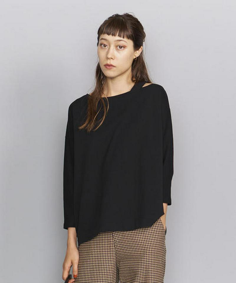 BY コットンインレイワンショルダー8分袖カットソー