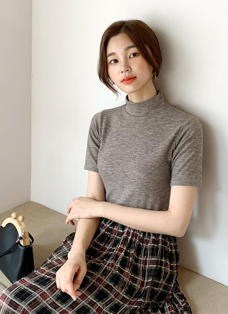 ハイネック半袖Tシャツ・全4色