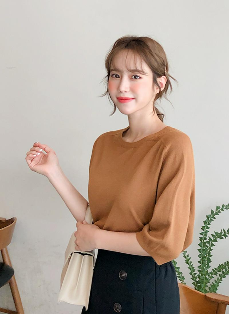 ラグラン半袖ニット