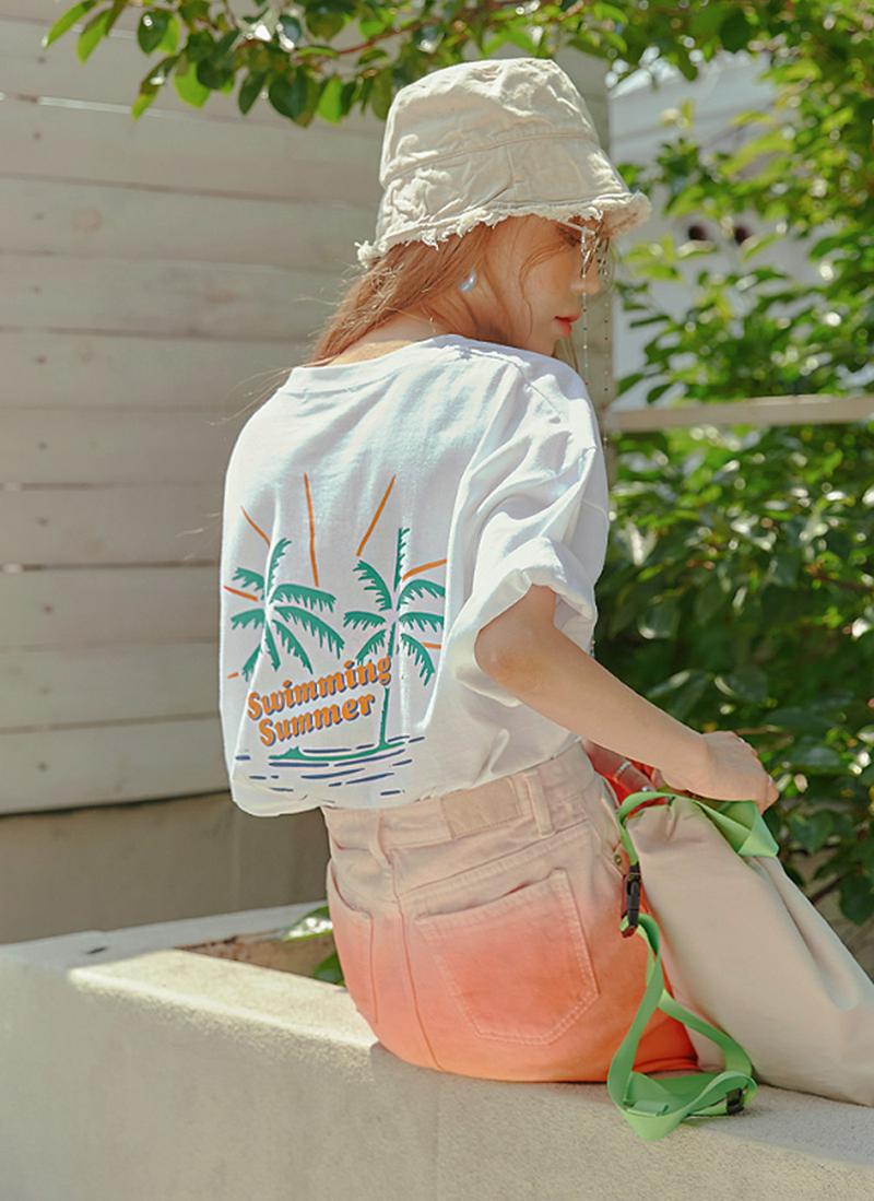 パームツリーサマーロゴTシャツ