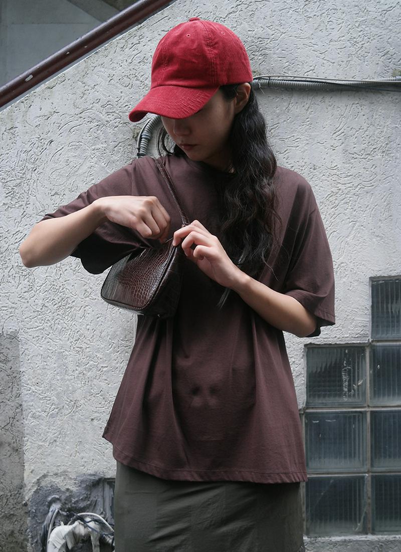 コットンラウンドボクシーTシャツ