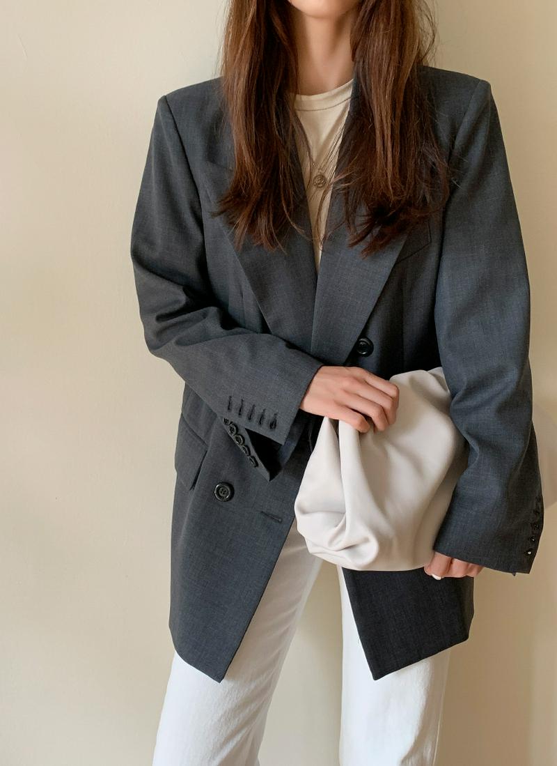 ウール混ダブルボタンジャケット
