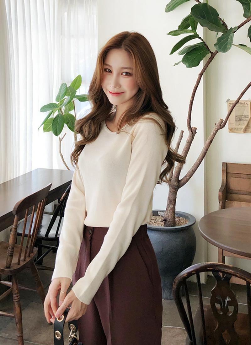 リボンネックニット