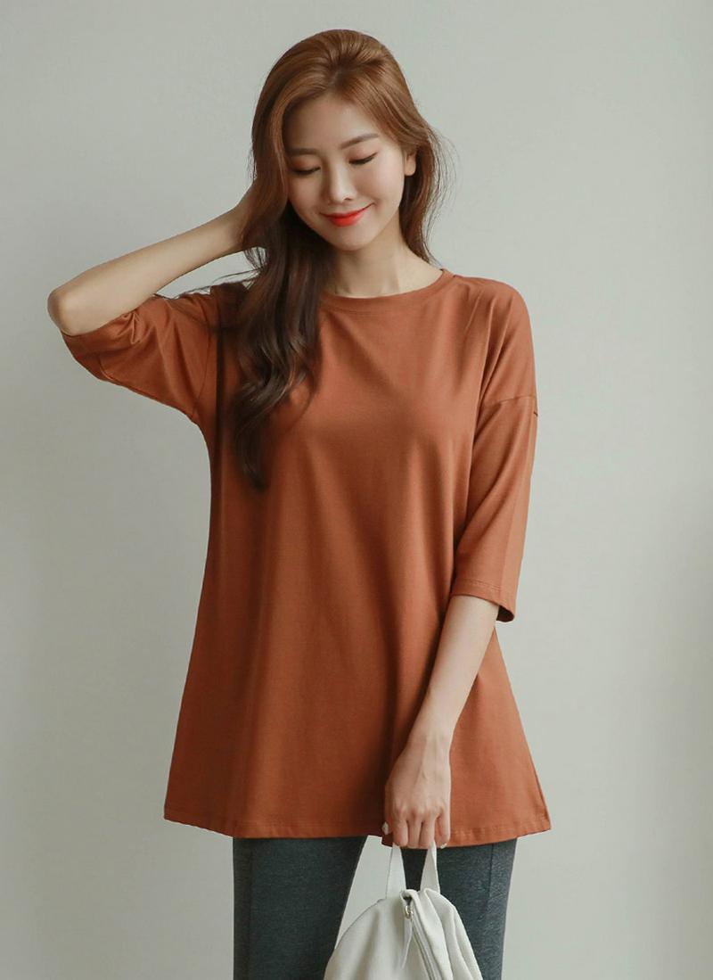 モダール混ボックスTシャツ