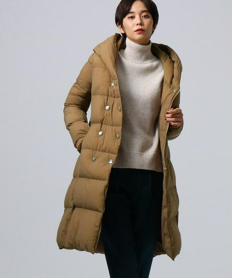◆【洗える】ストレッチタフタフーデットダウンコート
