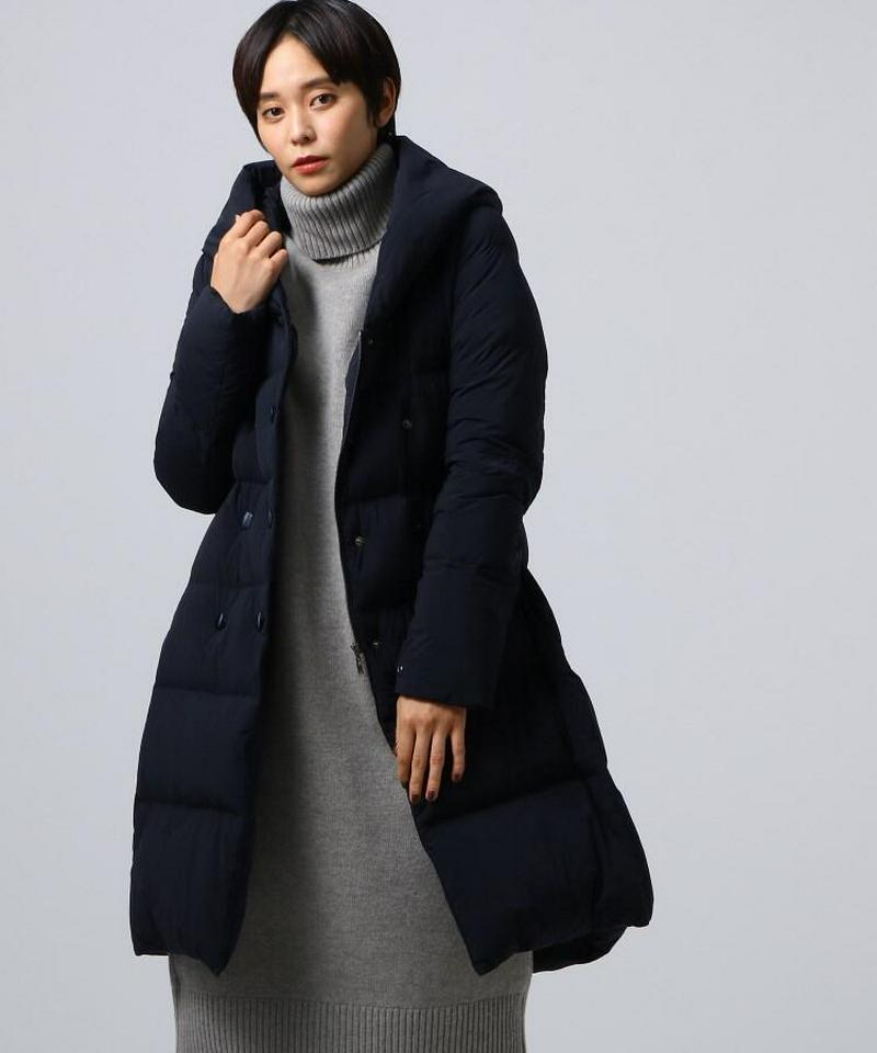 ◆【洗える】ストレッチタフタフーデットダウンコート