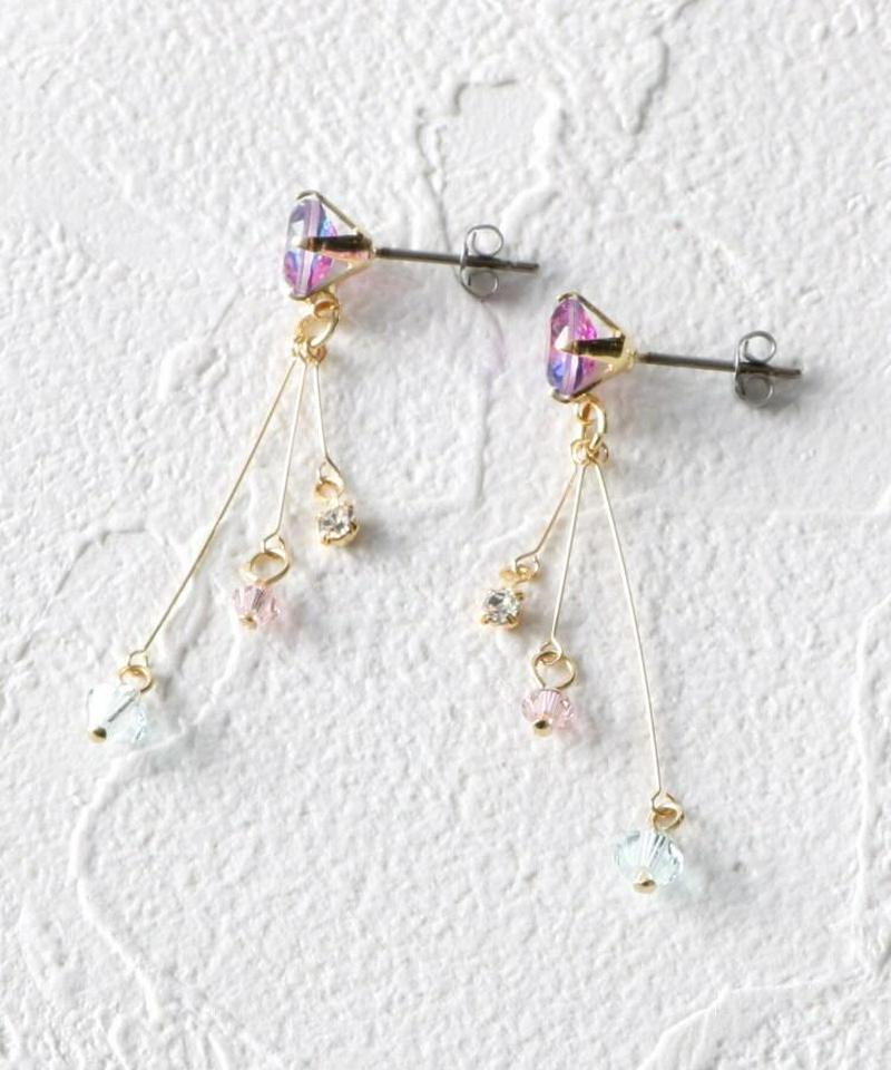 グラデガラス ピアノ線ピアス