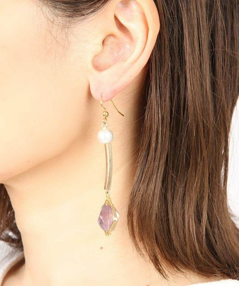 K14GF 筒ロングパーツ×アメジストピアス
