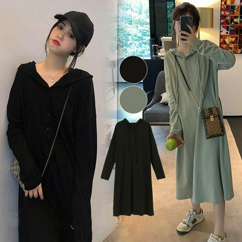 ワンピース レディース マキシ丈 ロング丈 おしゃれ 可愛い ゆったり 体型カバー 2019秋冬新作 S/M/L 【6775-g
