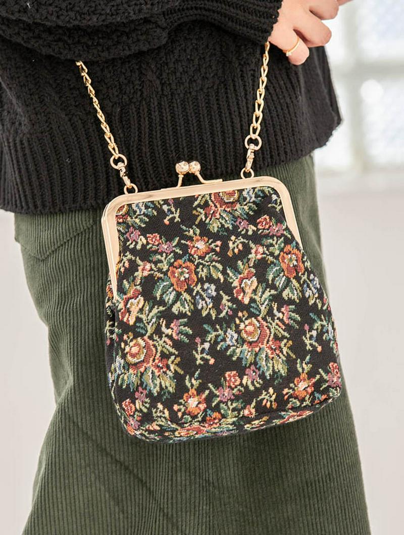 ゴブランがま口チェーンポシェット