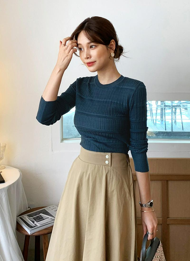 スリムリブニット・全4色