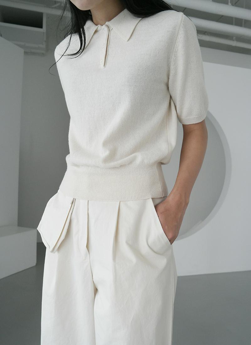 カラーハーフニット