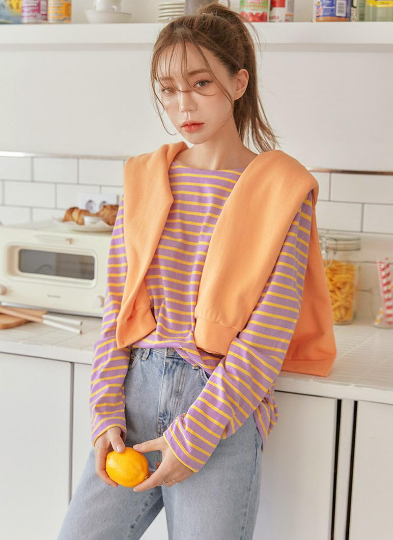 ボーダーコットンTシャツ