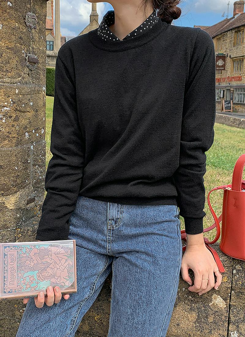 ラウンドネックニット