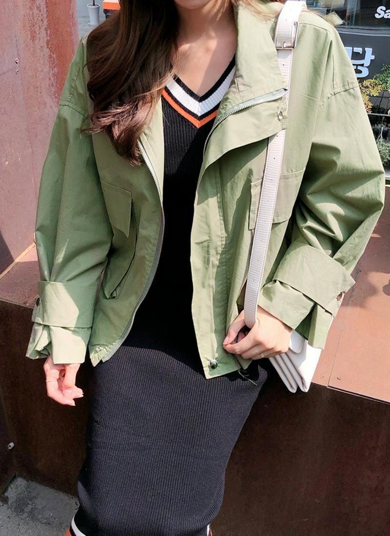 フラップポケットギャザージャケット