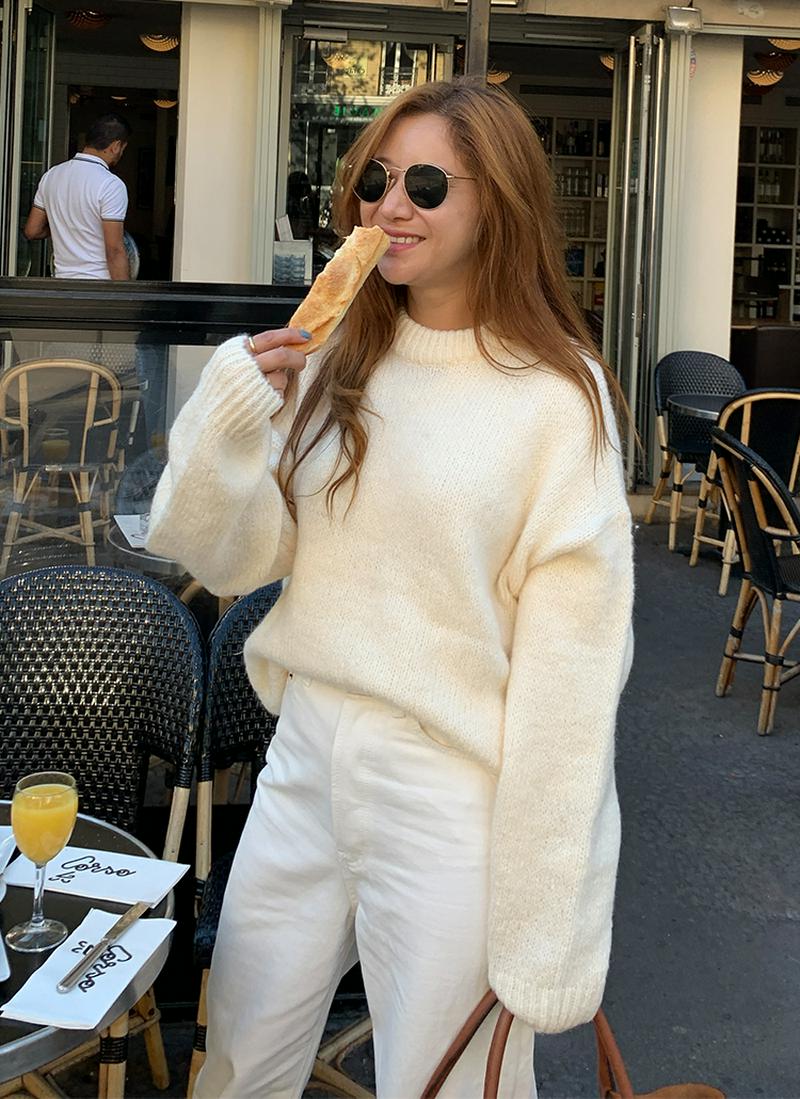 ウールブレンドニット