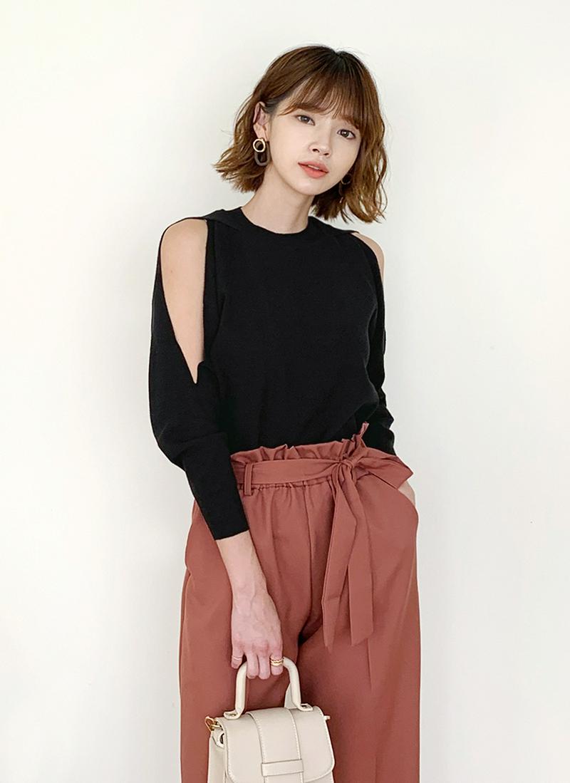 ラグランスリットスリーブニット・全3色