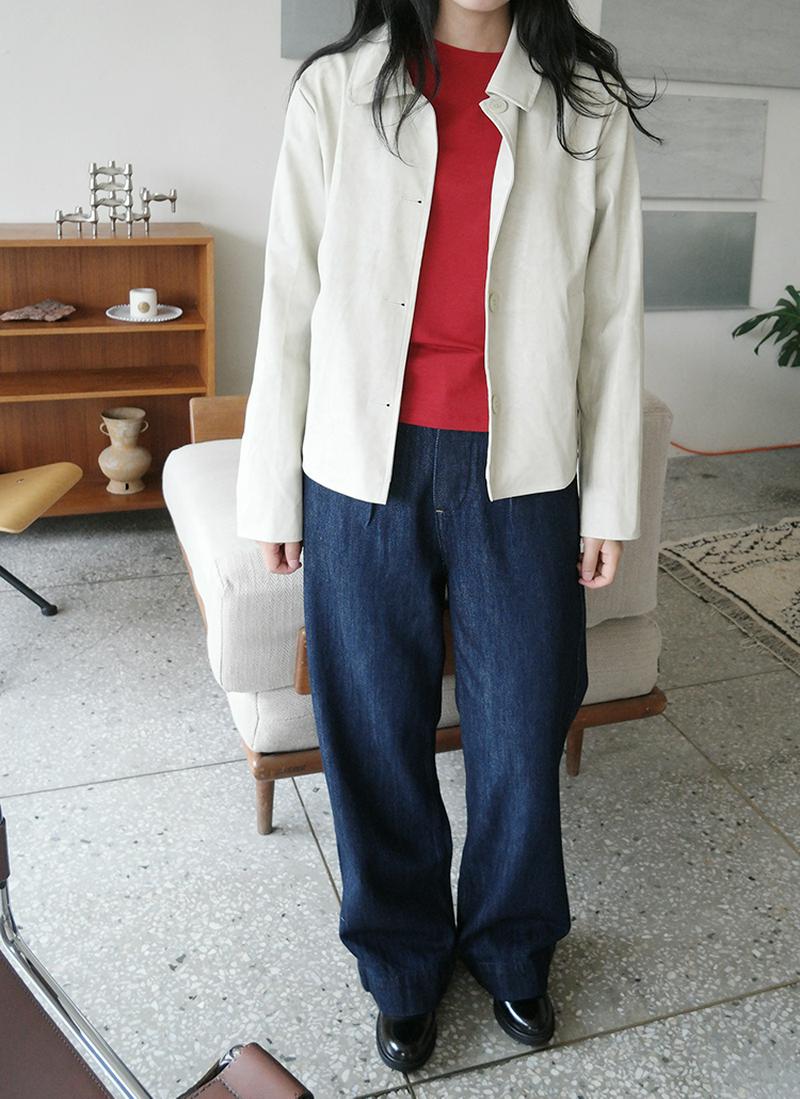 カラーレザーテイストジャケット