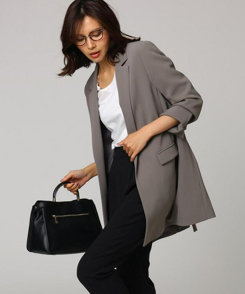 ◆レーヨン混ロングジャケット