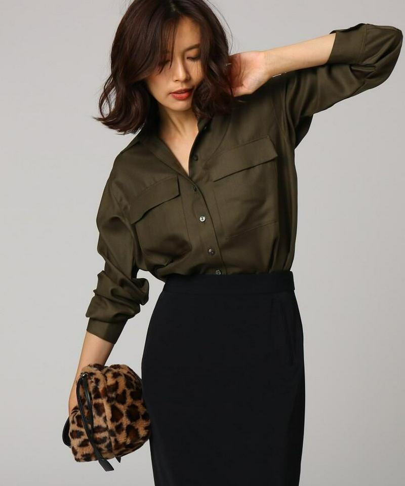 【洗える】ポリウールビエラWポケットシャツ