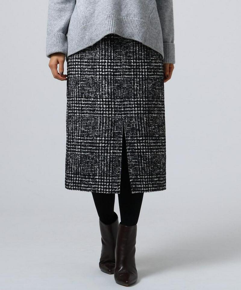 チェックツイードスリットスカート