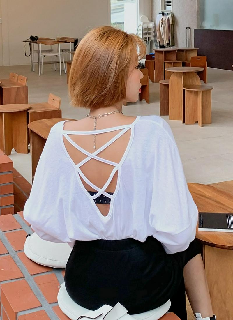 バッククロス半袖Tシャツ