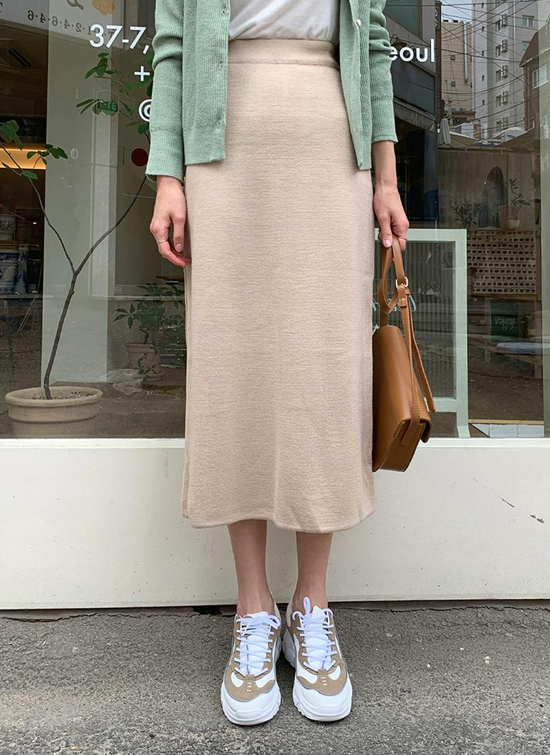 ニットスリットロングスカート・全3色