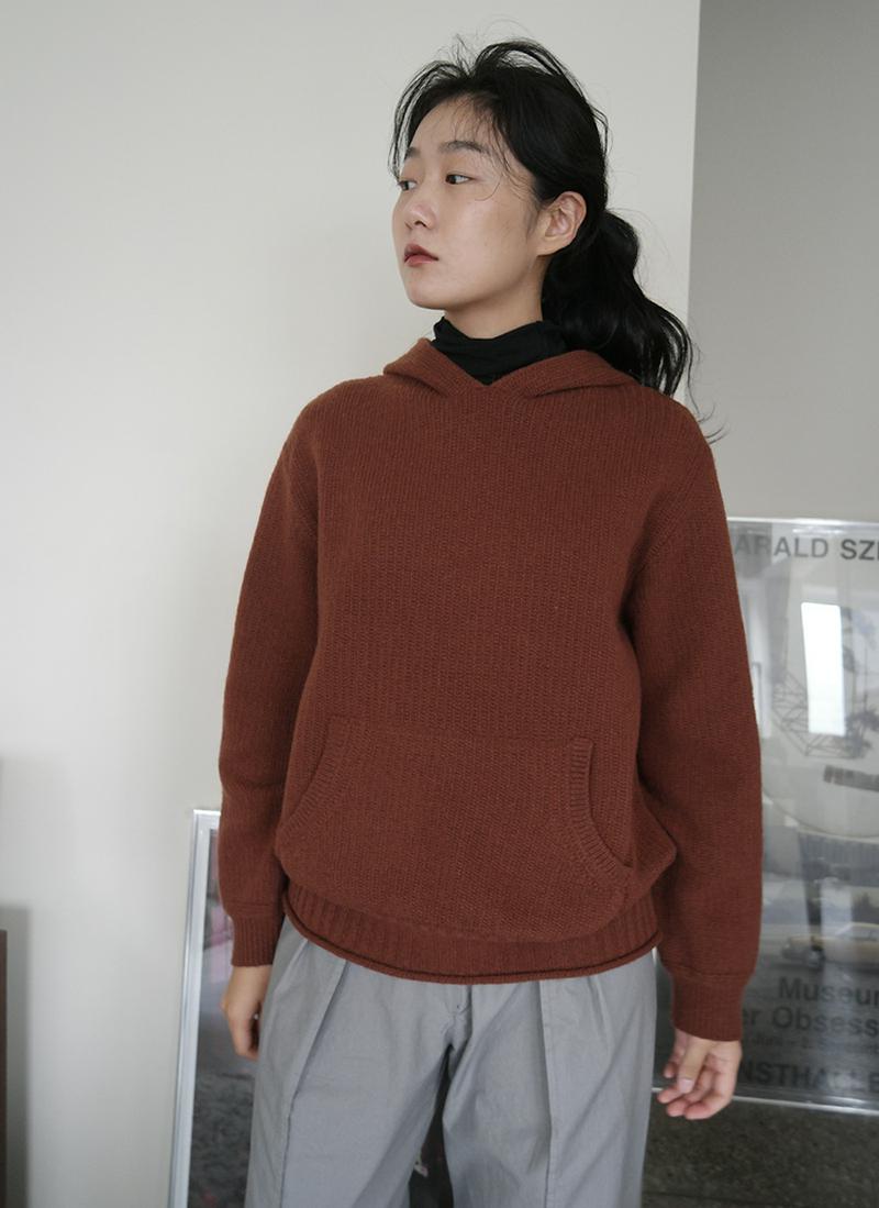 マフポケットニットフーディ