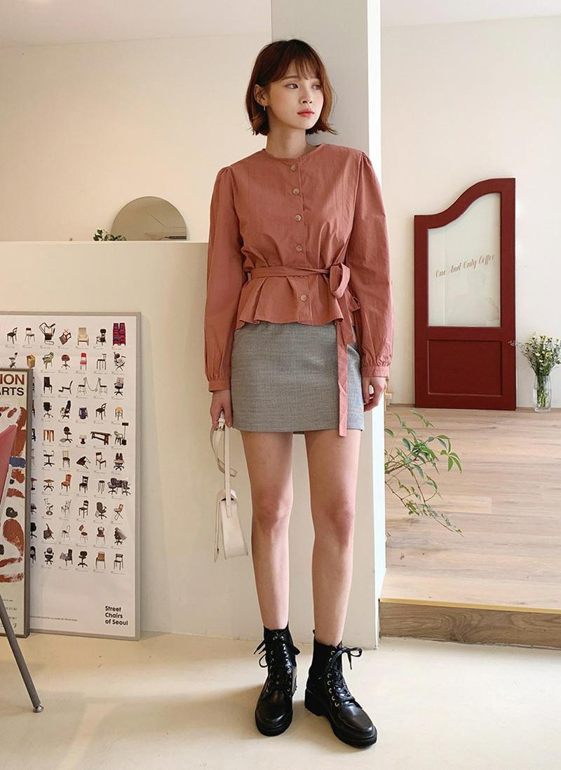 バックリボンタックブラウス・全3色