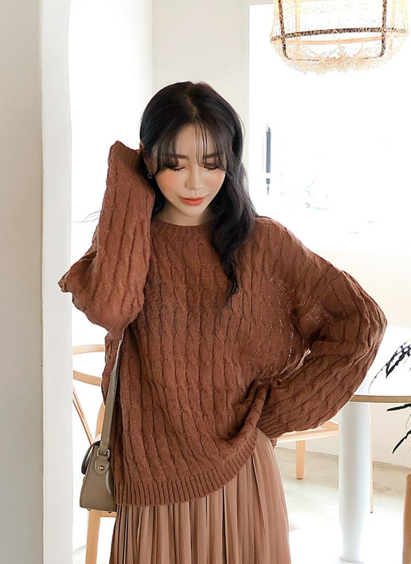 ツイストアクリル混ニット