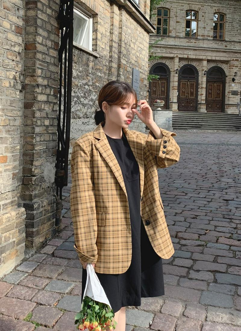 チェックテーラードジャケット