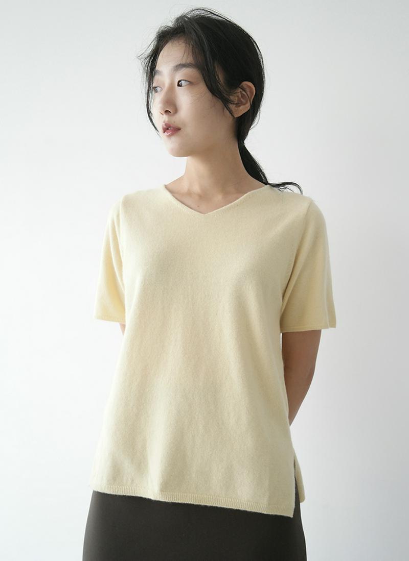 ウールカシミア半袖ニット