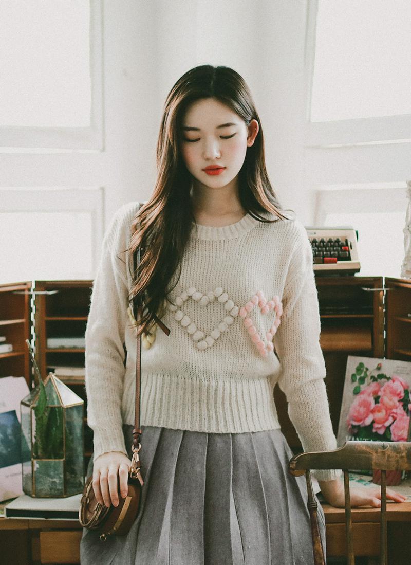 ポンポンポイントニット