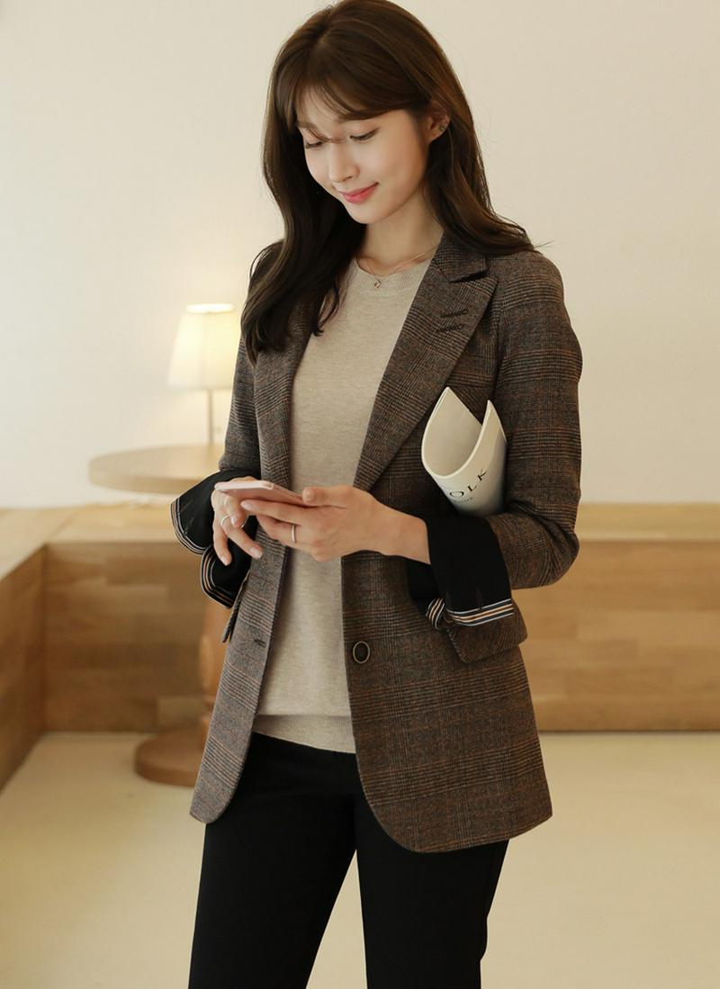 グレンチェックシングルジャケット