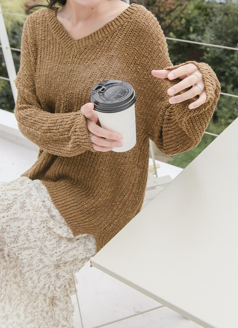 ルーズフィットローゲージニット