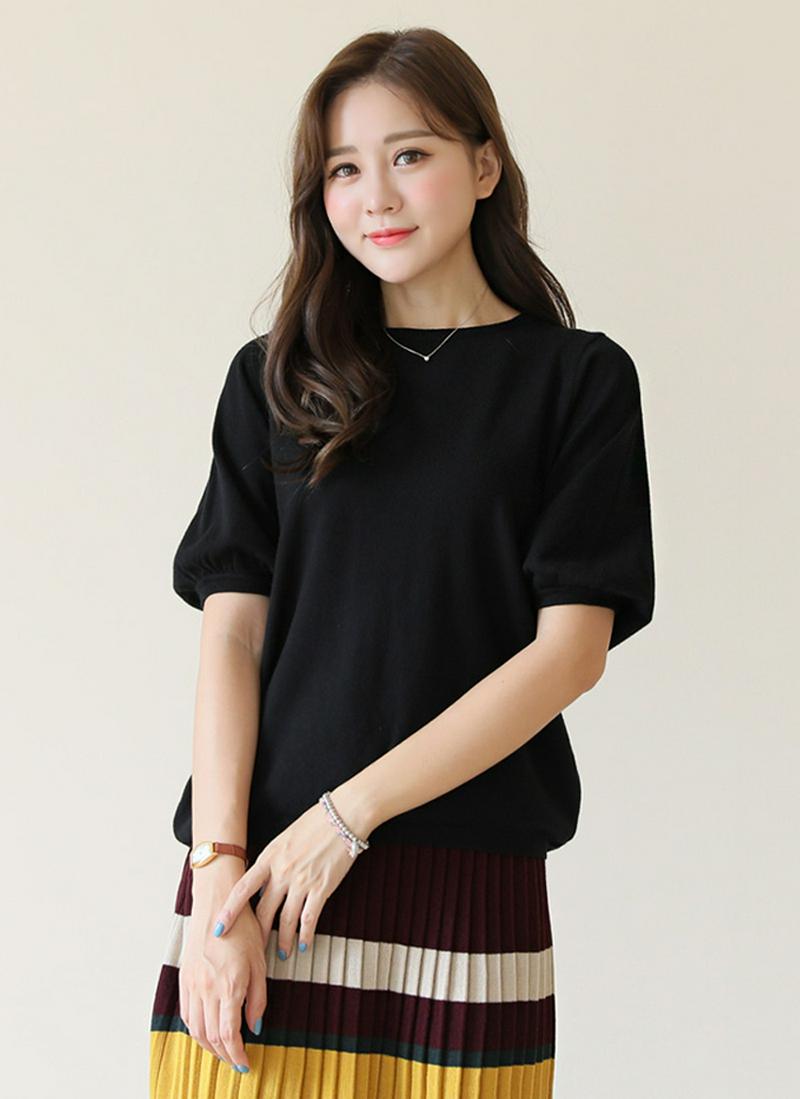 パフスリーブニット