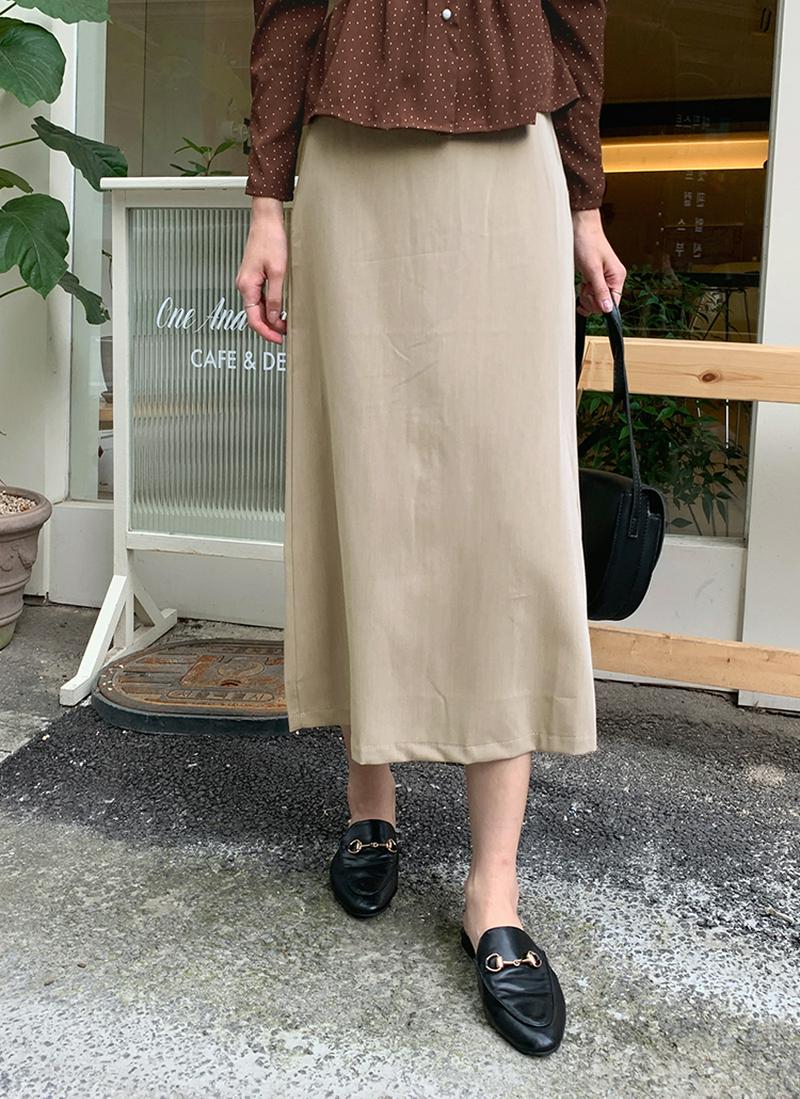 Hラインスリットロングスカート・全3色