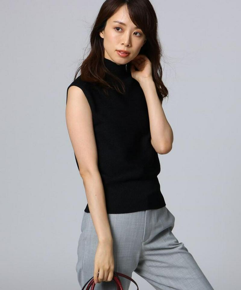 ◆【洗える】ストレッチミドルハイネックプルオーバー