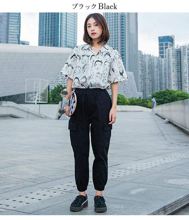 ロングパンツ レディース 春物 ボトムス パンツ おしゃれ 可愛い ブラック 2019春夏新作 M/L/XL 【9038-ne2