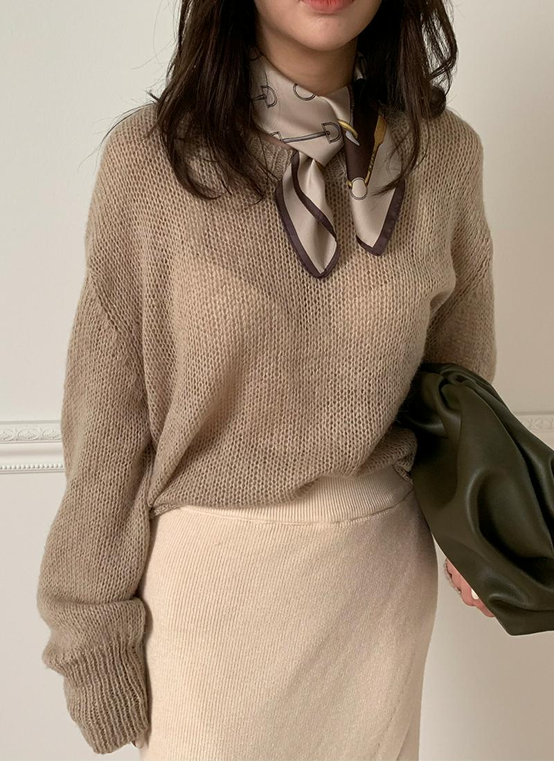 ウール混ルーズニット