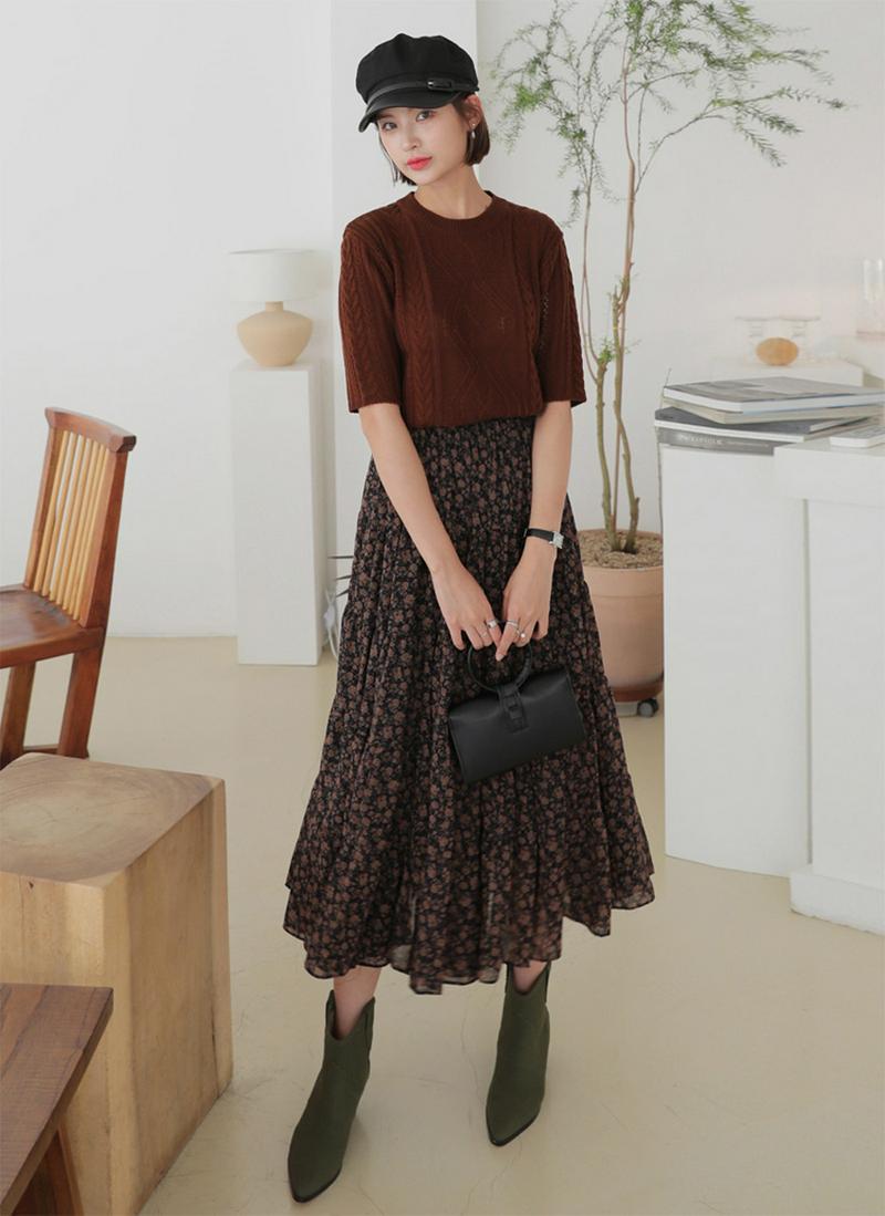 ツイスト半袖ニット・全4色