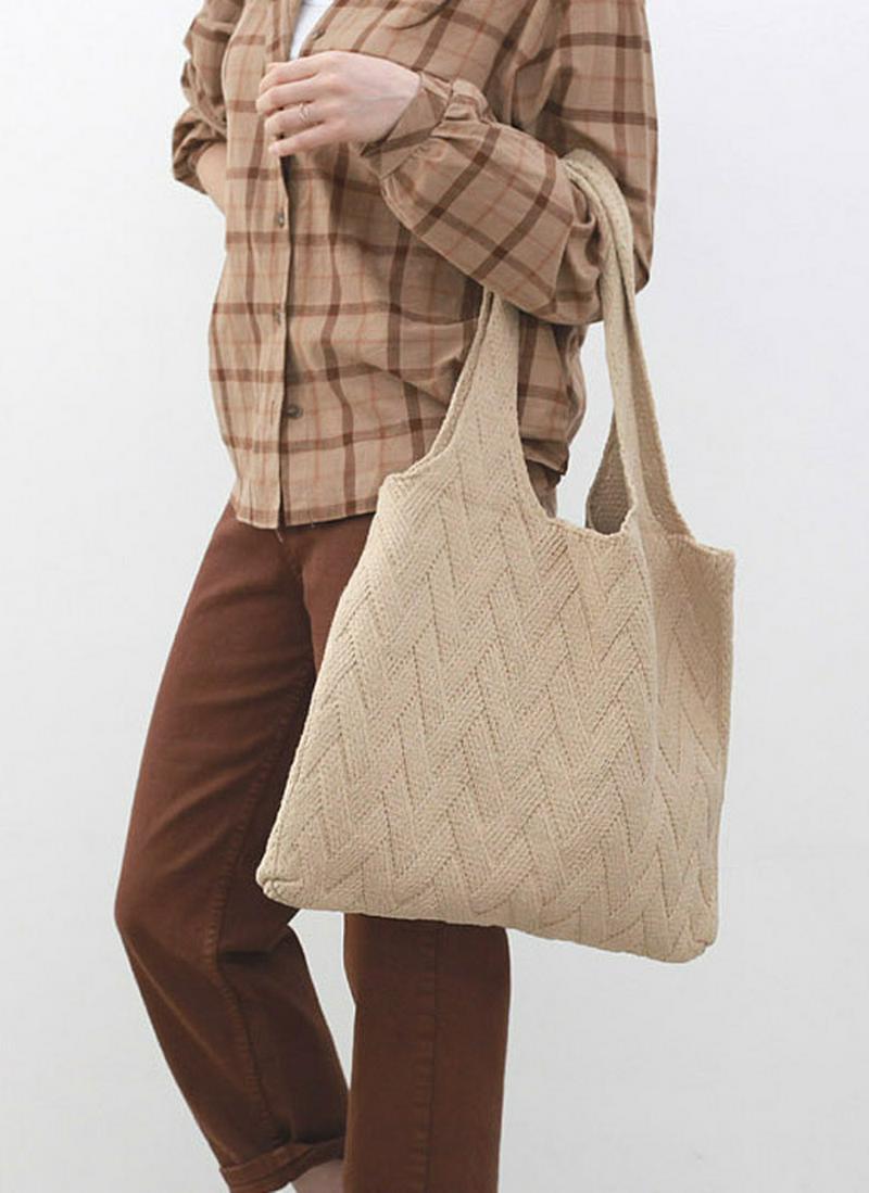 スクエアパターンニットバック