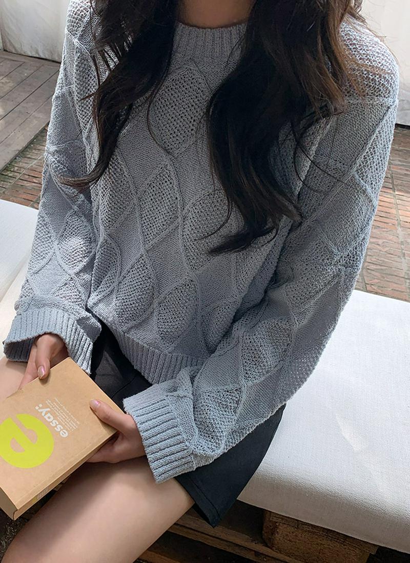 ダイヤパターンニット