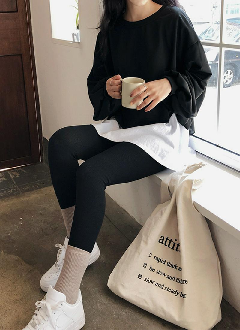 レイヤードTシャツ&レギンスSET