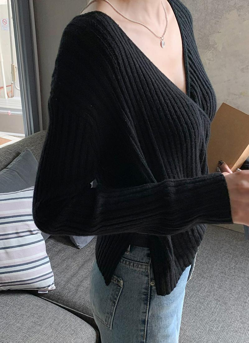 ウール混カシュクールニット