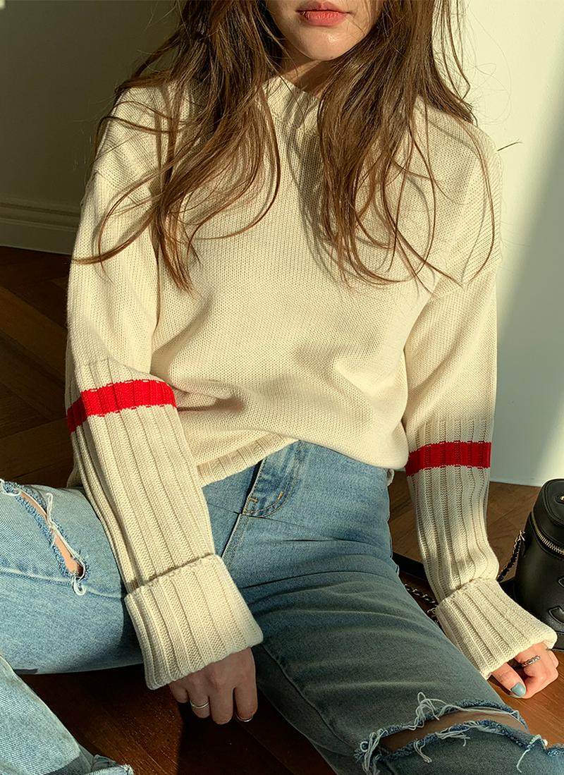 カラーラインニット